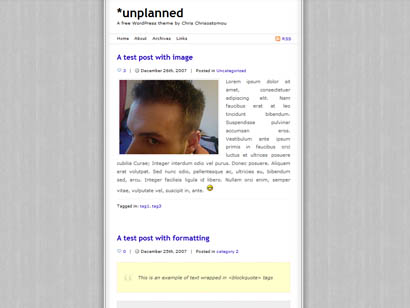 *unplanned - a free theme for WordPress